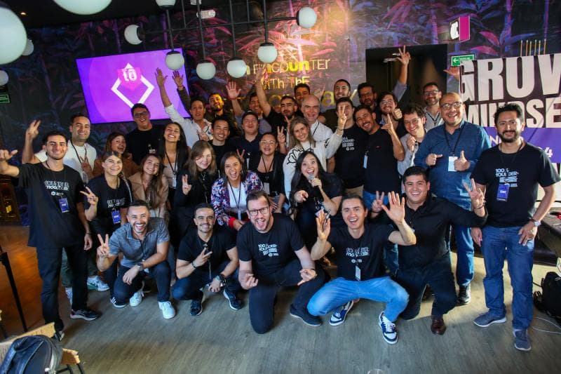 Group photo at a founder summit.